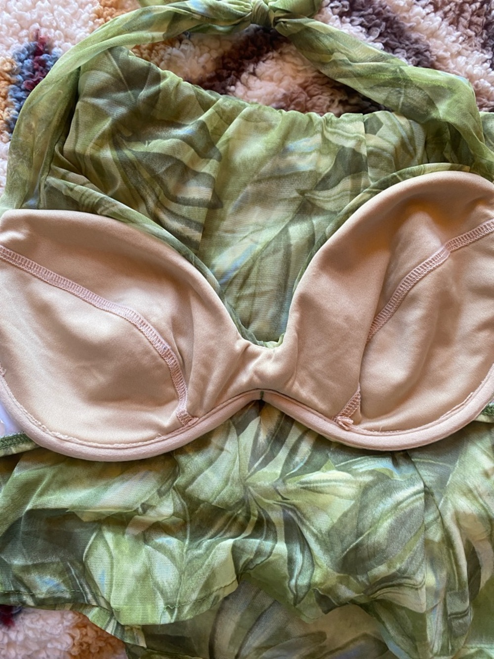 Tommy Bahama Vintage NWOT 1992 Green Leaf Print Two-Piece Swim Set, sz 10, rare! - Picture 6 of 8
